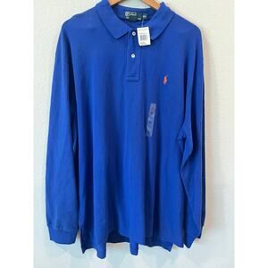 Polo Ralph Lauren Rugby Style Royal Blue Long Sleeve Collared Shirt | Size XXL